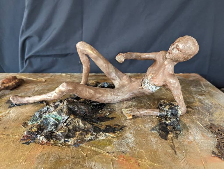 Original Figurative Mortality Sculpture by Sandra Stowell