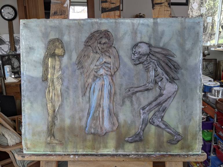 Original Figurative People Sculpture by Sandra Stowell