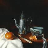 Still Life with Clementine and Coffee Pot by Matt Curtis