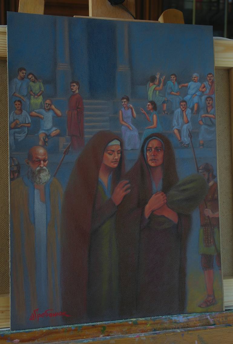 Original Figurative People Drawing by Valeriy Grebenyuk