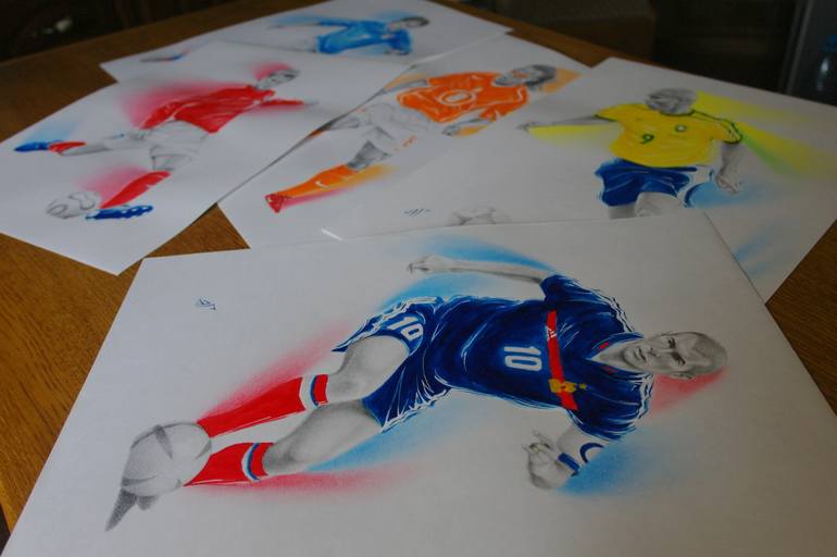 Original Figurative Sports Drawing by Valeriy Grebenyuk