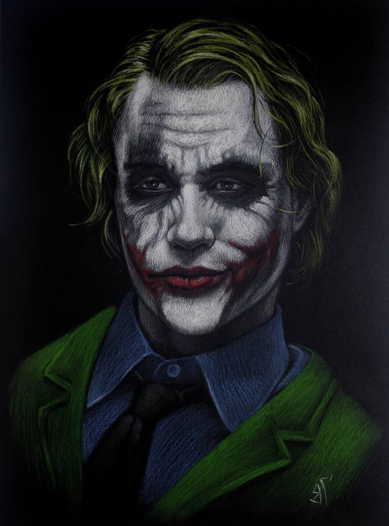 Joker (Heath Ledger) Drawing by Valeriy Grebenyuk | Saatchi Art