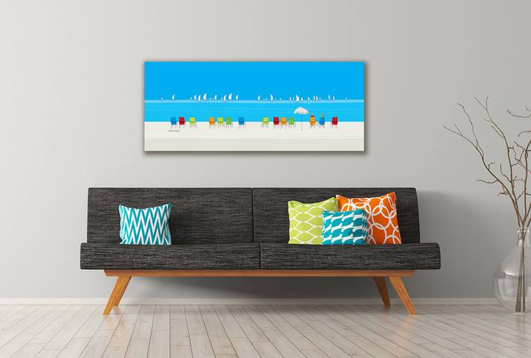 Original Illustration Beach Printmaking by Sigal Melinger