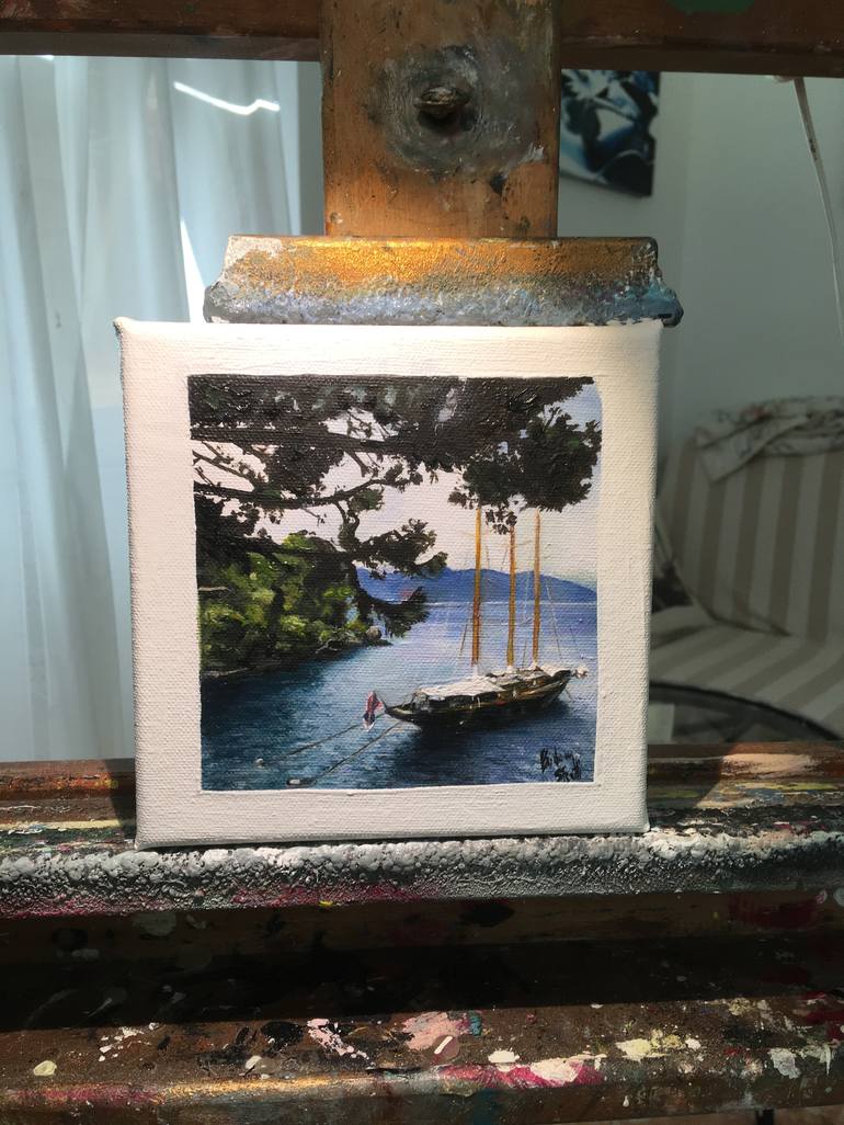 Original Boat Painting by Barbara Stretti