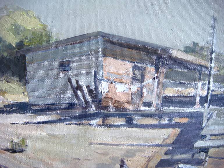 Original Impressionism Boat Painting by Igor Kabanov