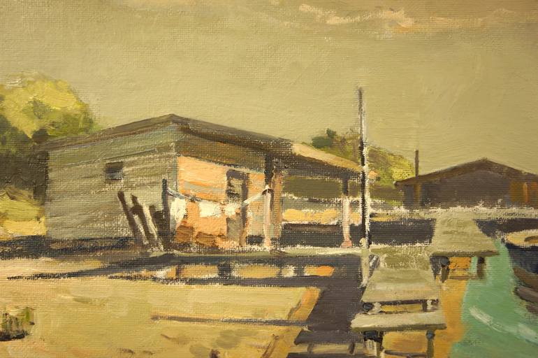Original Impressionism Boat Painting by Igor Kabanov