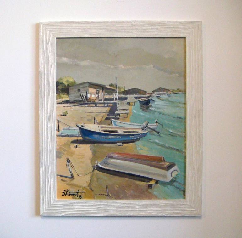 Original Impressionism Boat Painting by Igor Kabanov