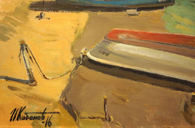 Original Impressionism Boat Painting by Igor Kabanov