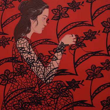 Original Serigraph "dreamy" from Cuban Painter Yásbel Perez - Limited Edition 100 of 150 thumb