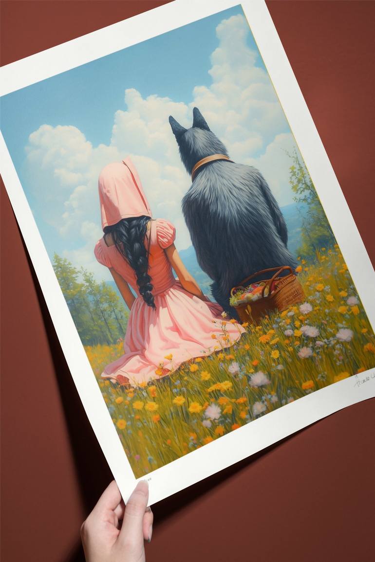 Original Surrealism Fantasy Printmaking by Hande Ugur