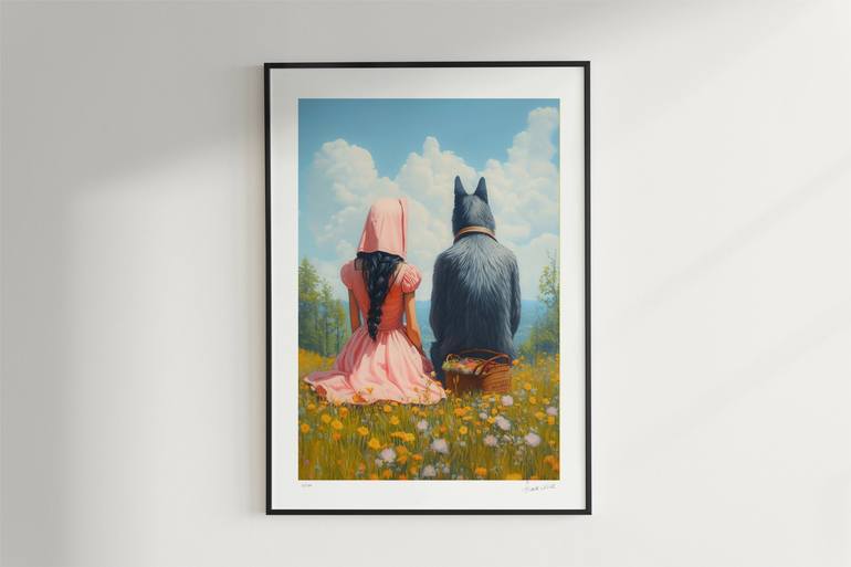 Original Surrealism Fantasy Printmaking by Hande Ugur