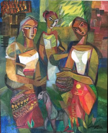 Original Abstract Expressionism Women Paintings by raja segar