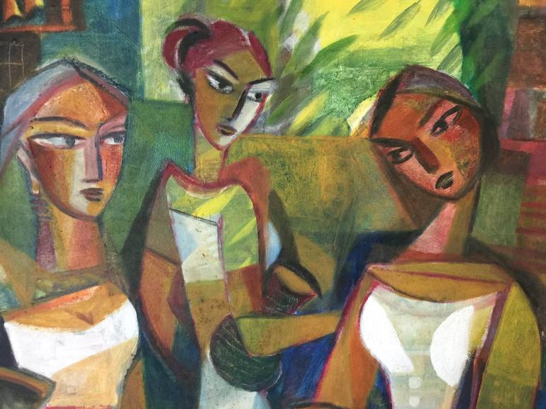 Original Abstract Expressionism Women Painting by raja segar