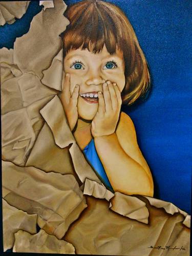 Original Figurative Children Paintings by Sandra Hernandez