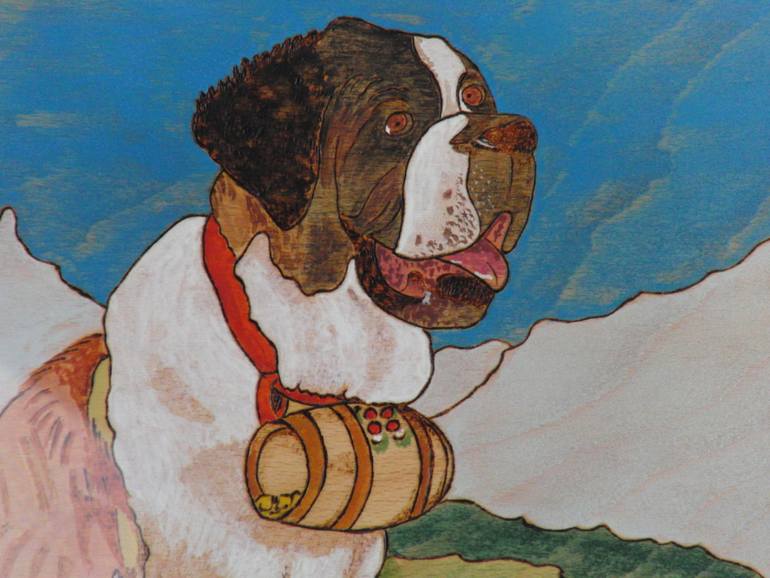 Original Figurative Dogs Painting by Jacqueline Köksal-Dubler