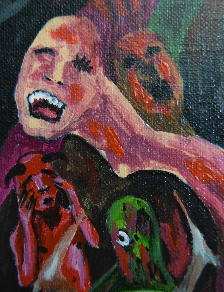 Original Expressionism Mortality Painting by David Roman