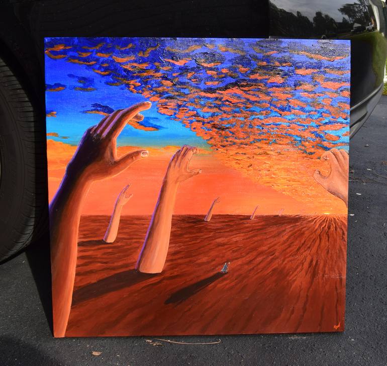 Original Surrealism Landscape Painting by David Roman