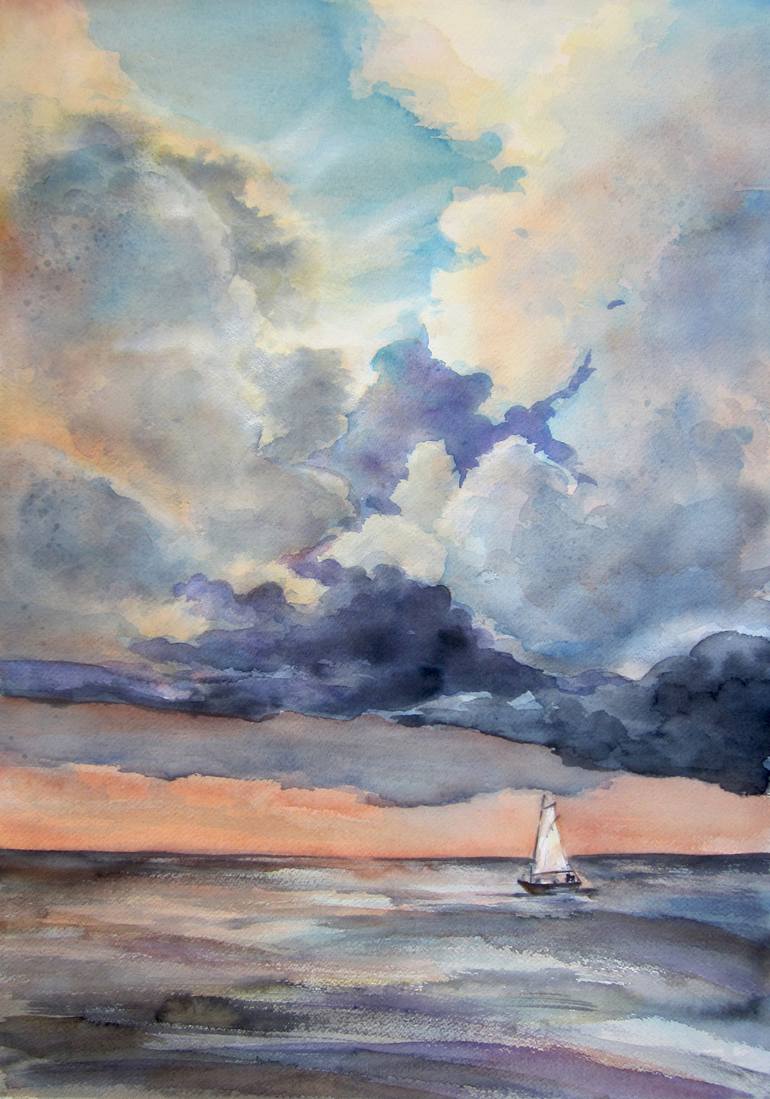 Cloudy Day Painting by Violetta Kurbanova Saatchi Art