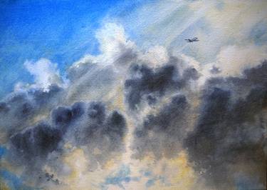 Print of Fine Art Airplane Paintings by Violetta Kurbanova