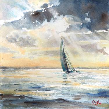 Print of Fine Art Sailboat Paintings by Violetta Kurbanova