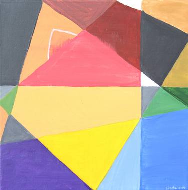 Original Cubism Abstract Painting by Linda Mackay