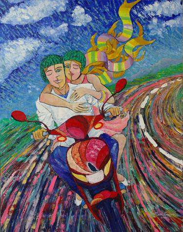 Print of Expressionism Bike Paintings by Svetlana Grecova
