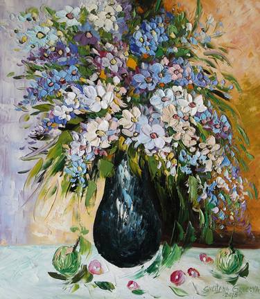 Print of Expressionism Floral Paintings by Svetlana Grecova