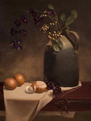Clementines, Flowers, and Water Jug Still Life thumb