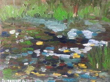 plein air on pond thumb