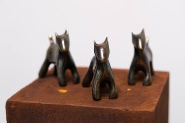 Original Figurative Dogs Sculpture by Pancho Porto