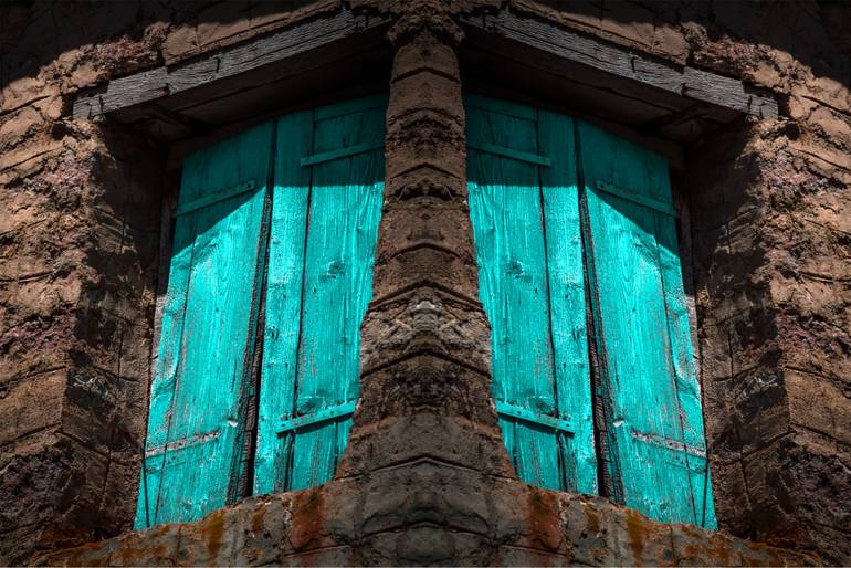 Original Architecture Photography by Dimitris Kamarados | Abstract Art on Canvas | Stone and wood.
