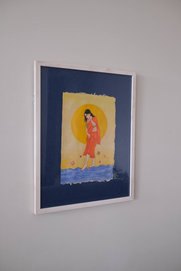 Original Art Deco Love Painting by Kamaldeep Kaur