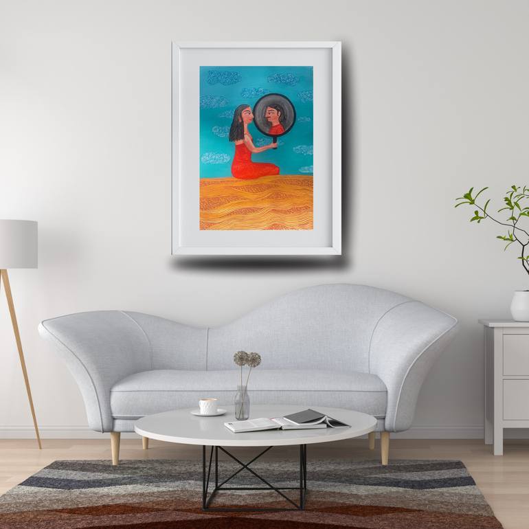 Original Art Deco Women Painting by Kamaldeep Kaur
