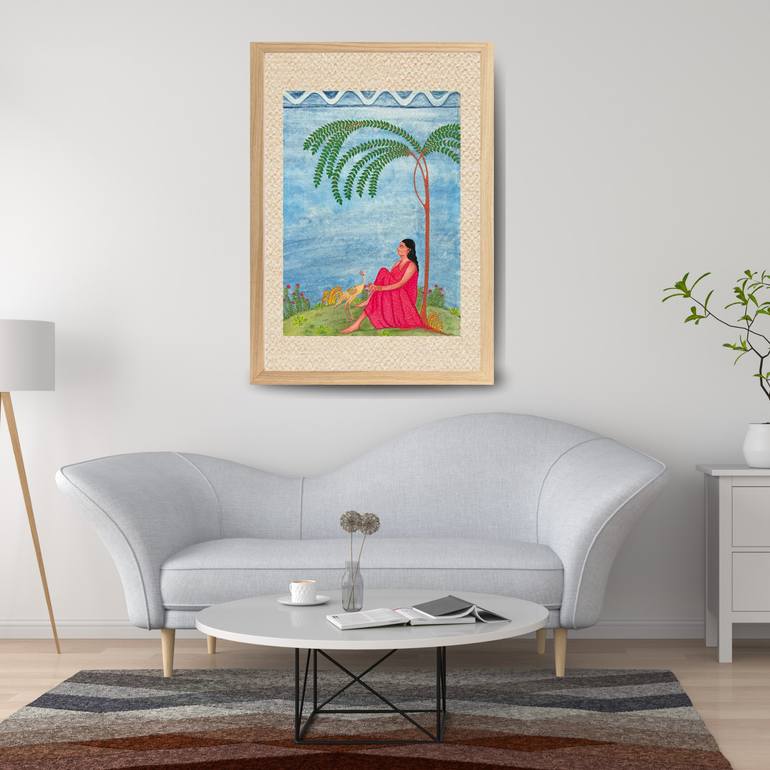 Original Art Deco Women Painting by Kamaldeep Kaur