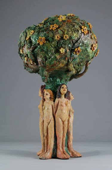 Original Figurative People Sculpture by Helaine Schneider
