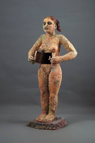 Original Expressionism Nude Sculpture by Helaine Schneider