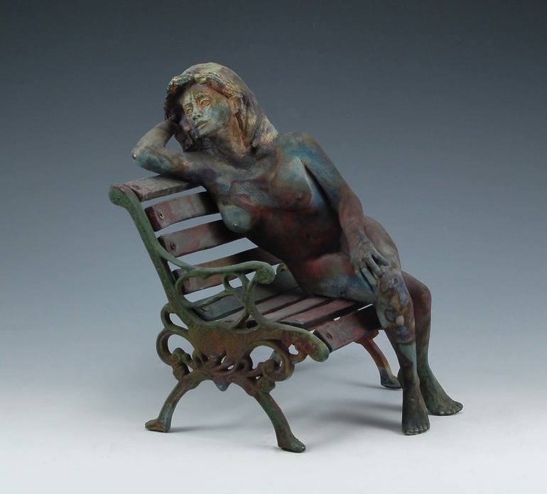 Original Figurative People Sculpture by Helaine Schneider