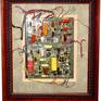 Offered for your consideration is this mid 20th century component art, wall sculpture by Bill REITER. Early archaic television circuitry is used to pay homage to the medium that we all grew up with in this wall sculpture assemblage.
Great color, texture and complicated presence that speaks to the components that helped form us. These are evocative of cerebral circuitry. A good work to contemplate in all of its beauty and mechanized complexity.
Wood framed and open field matted.