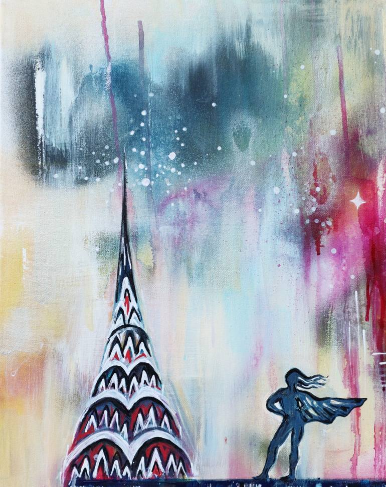 Original Abstract Architecture Mixed Media by Angela Bisson