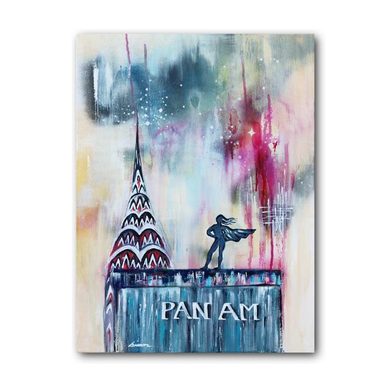 Original Abstract Architecture Mixed Media by Angela Bisson