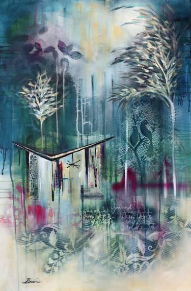 Print of Abstract Architecture Mixed Media by Angela Bisson