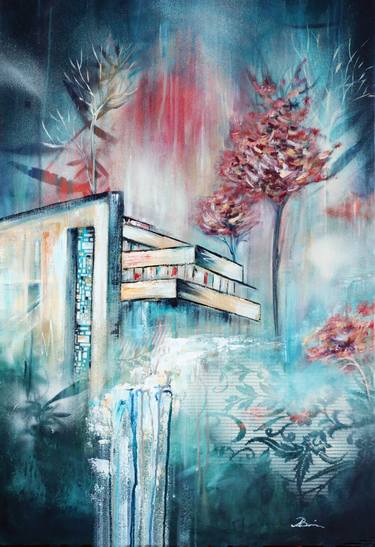 Print of Abstract Architecture Mixed Media by Angela Bisson