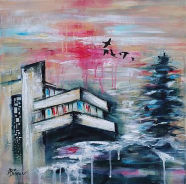 Original Abstract Architecture Paintings by Angela Bisson