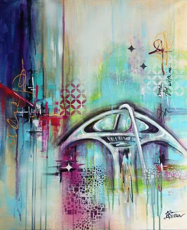 Original Abstract Architecture Paintings by Angela Bisson