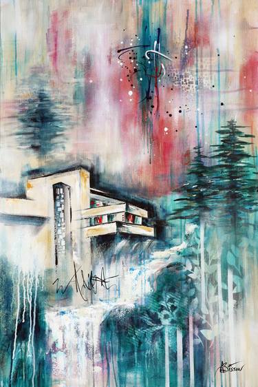 Original Modernism Architecture Mixed Media by Angela Bisson