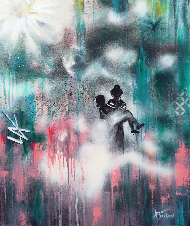 Original Abstract Expressionism Abstract Mixed Media by Angela Bisson