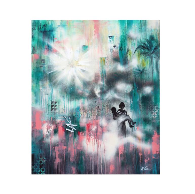 Original Abstract Expressionism Abstract Mixed Media by Angela Bisson