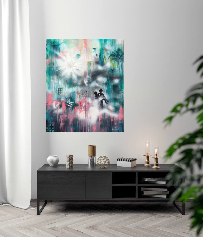 Original Abstract Expressionism Abstract Mixed Media by Angela Bisson