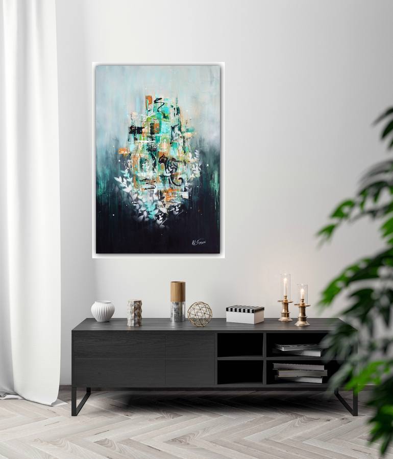Original Abstract Expressionism Animal Mixed Media by Angela Bisson
