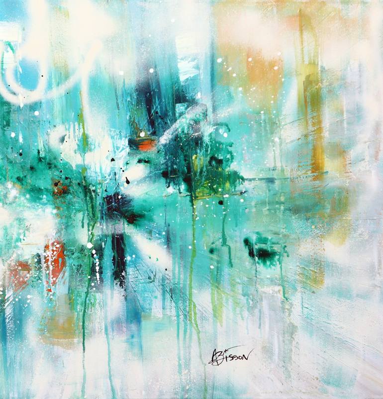 Original Abstract Expressionism Abstract Mixed Media by Angela Bisson